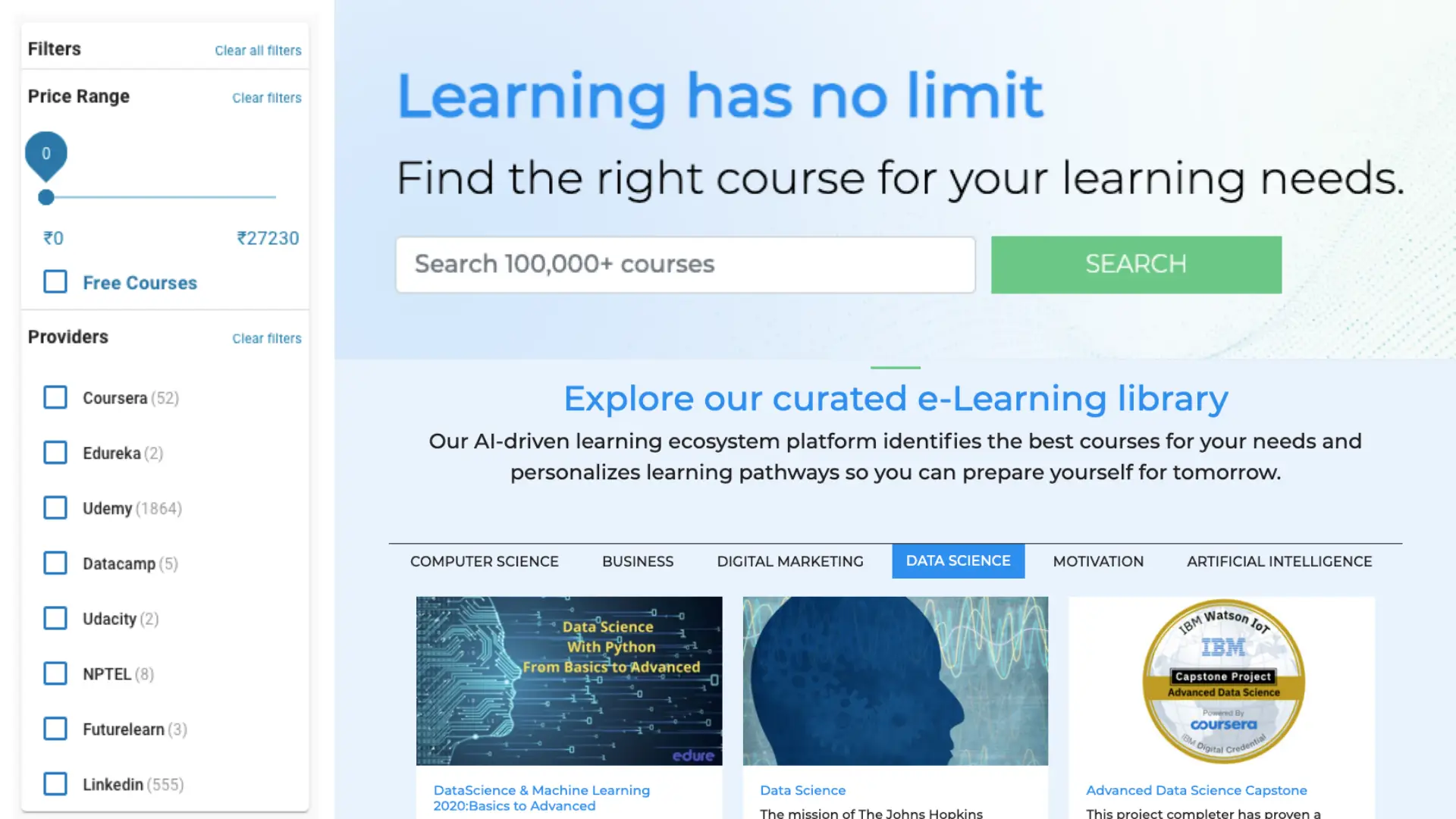 100,000 Courses and creating personalized learning pathways